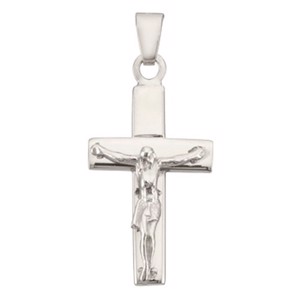 Breiter Stolpe-Kreuz-Anhänger in silber - Small